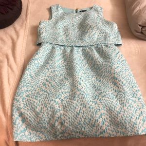 Light blue and white dress!